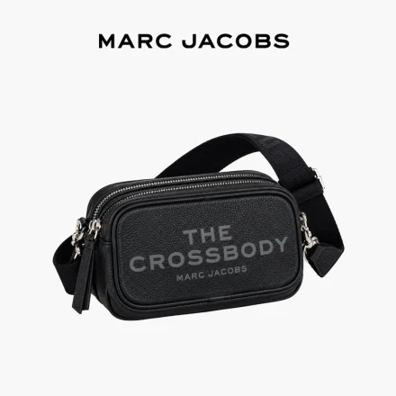 Marc Jacobs The Crossbody單肩斜挎包｜字母微標｜雙拉鍊｜黑色