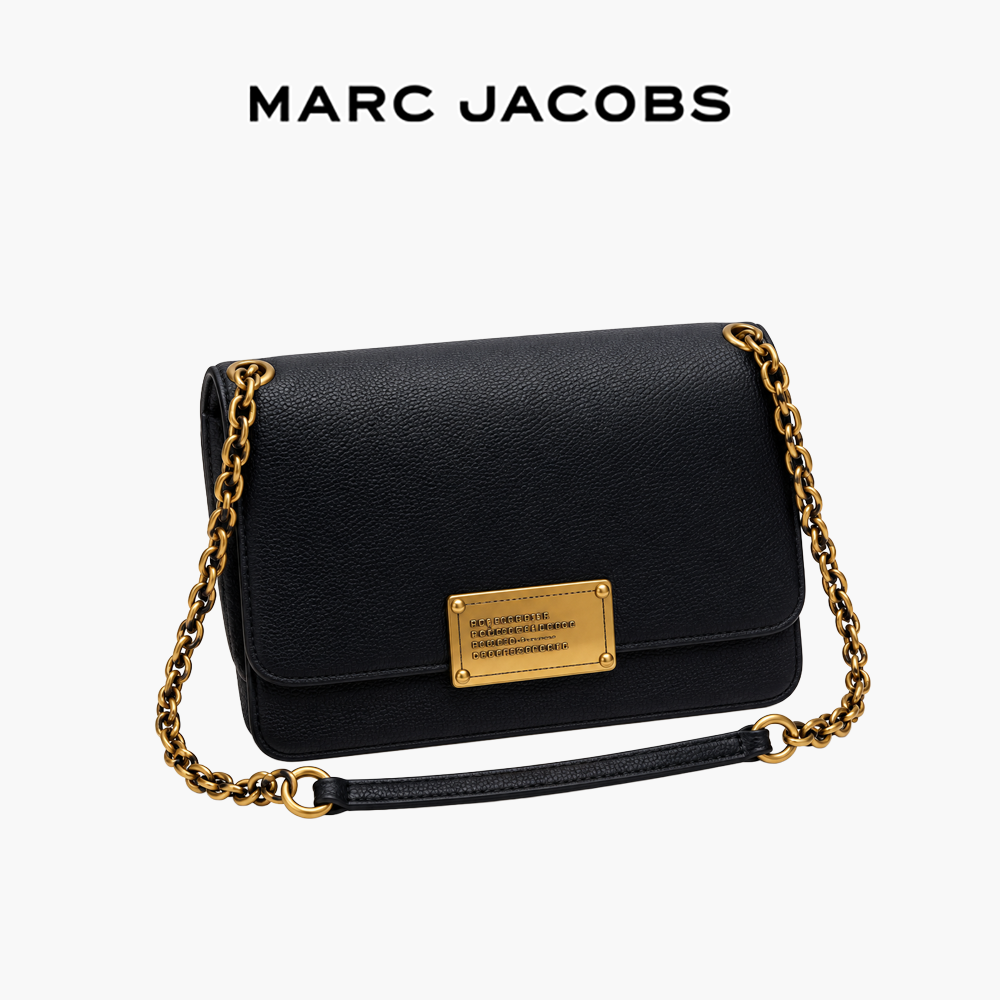 Marc Jacobs翻蓋斜背包-黑色金扣 Marc Jacobs翻蓋斜背包-黑色金扣